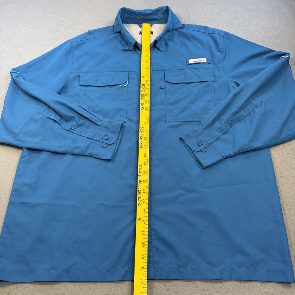 Habitat Shirt Mens XL  Fishing BLUE  Vented Outdoor Long Sleeve UPF 30+ - Picture 4 of 7